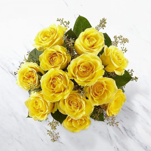 Dozen Yellow Roses Hand Tied