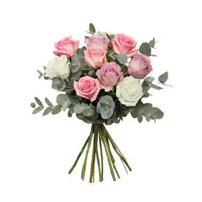 Flowers by Shirley - Pastel Mixed Flowers - Exquisite Pastel Rose Bouquet  N16-4309E
