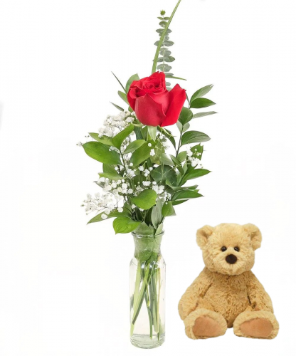 Simply Roses & Bear